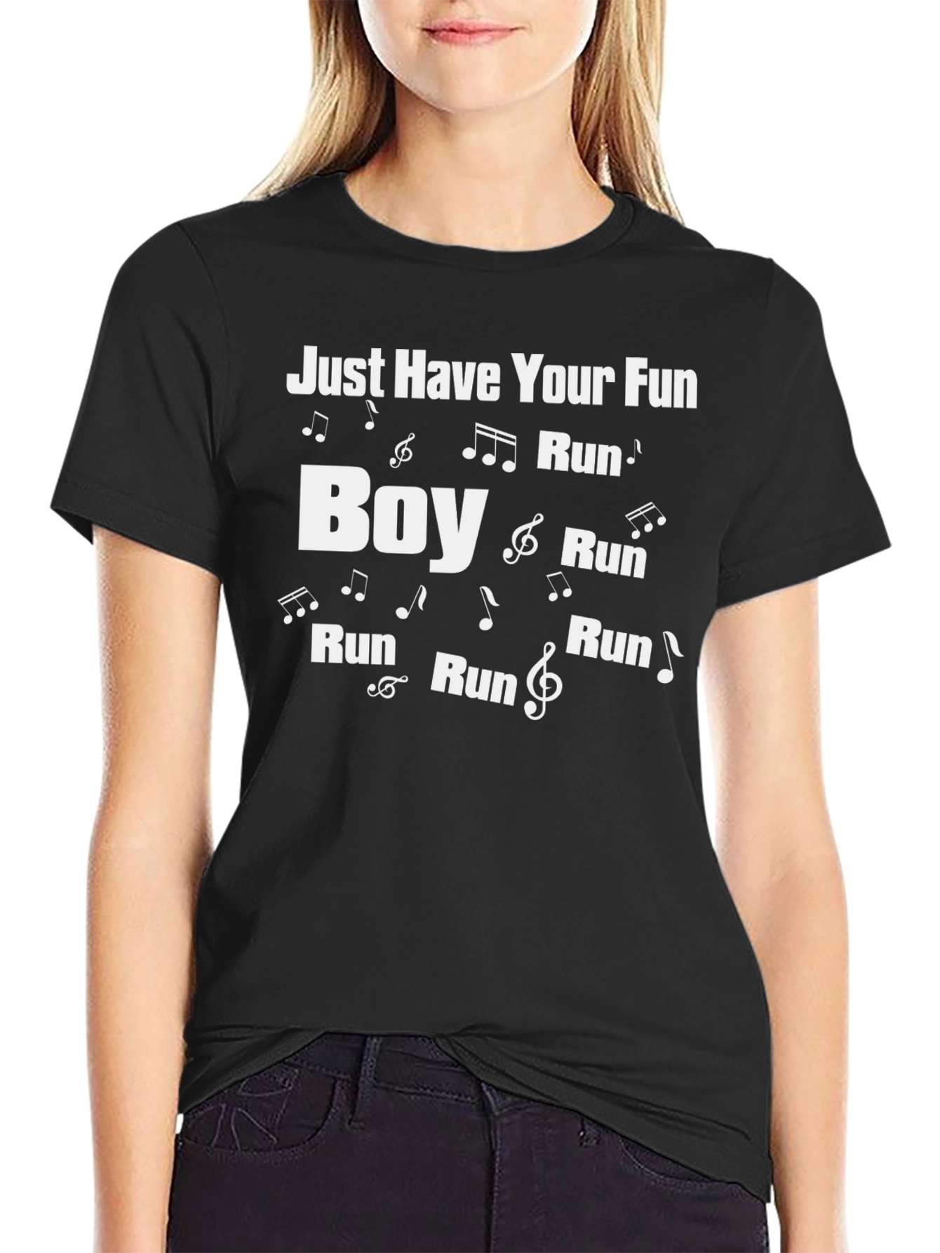 Just Have Your Fun Run Boy Black T-Shirt