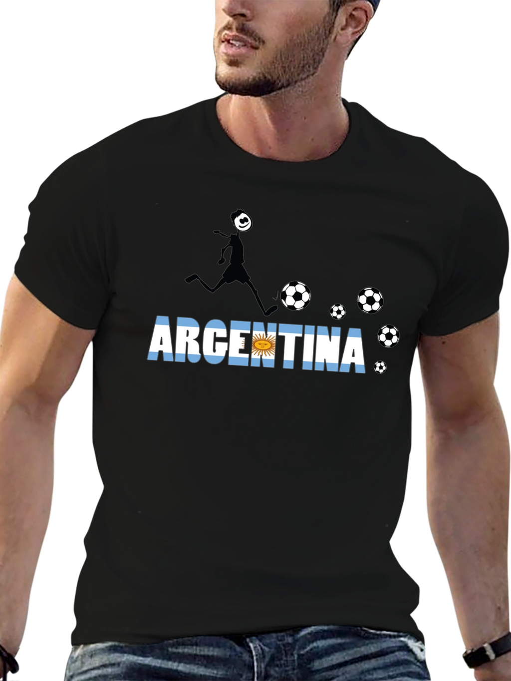 Argentina Soccer Fan T-Shirt - Black