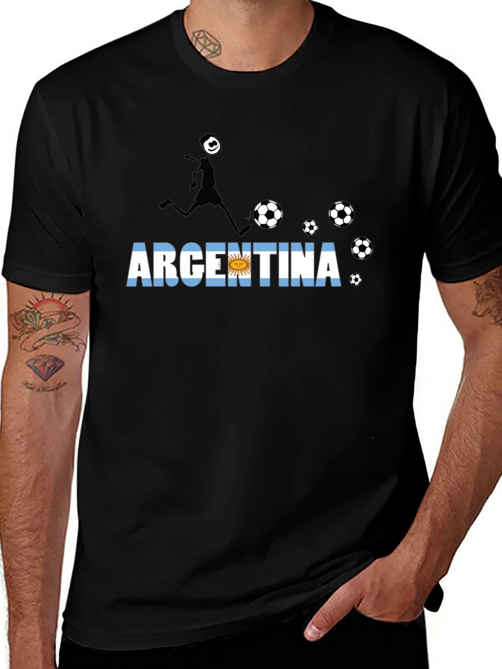 Argentina Soccer Fan T-Shirt - Black