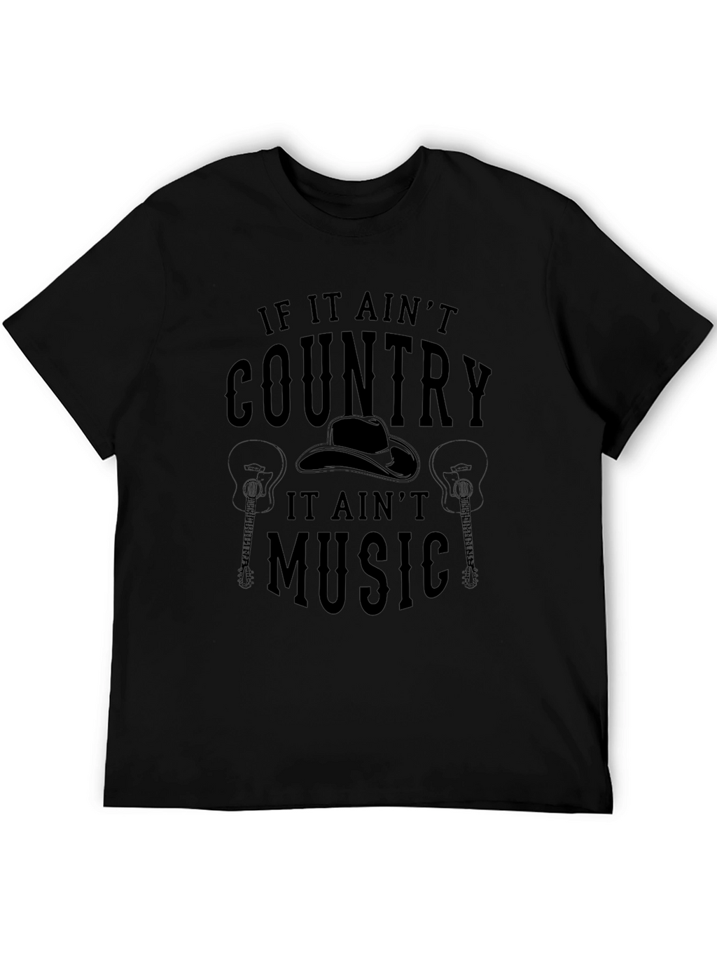 Country Music T-Shirt - Mens Black Graphic Tee