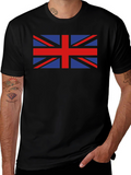 British Flag Graphic Tee - Black Crew Neck T-Shirt
