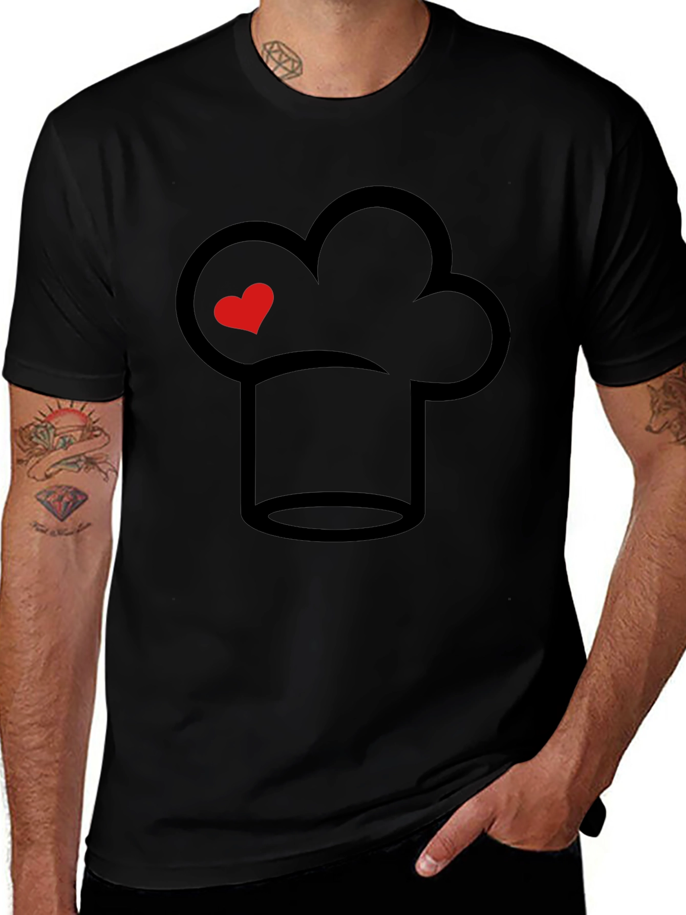 Chef Hat Heart Graphic Tee - Culinary Passion