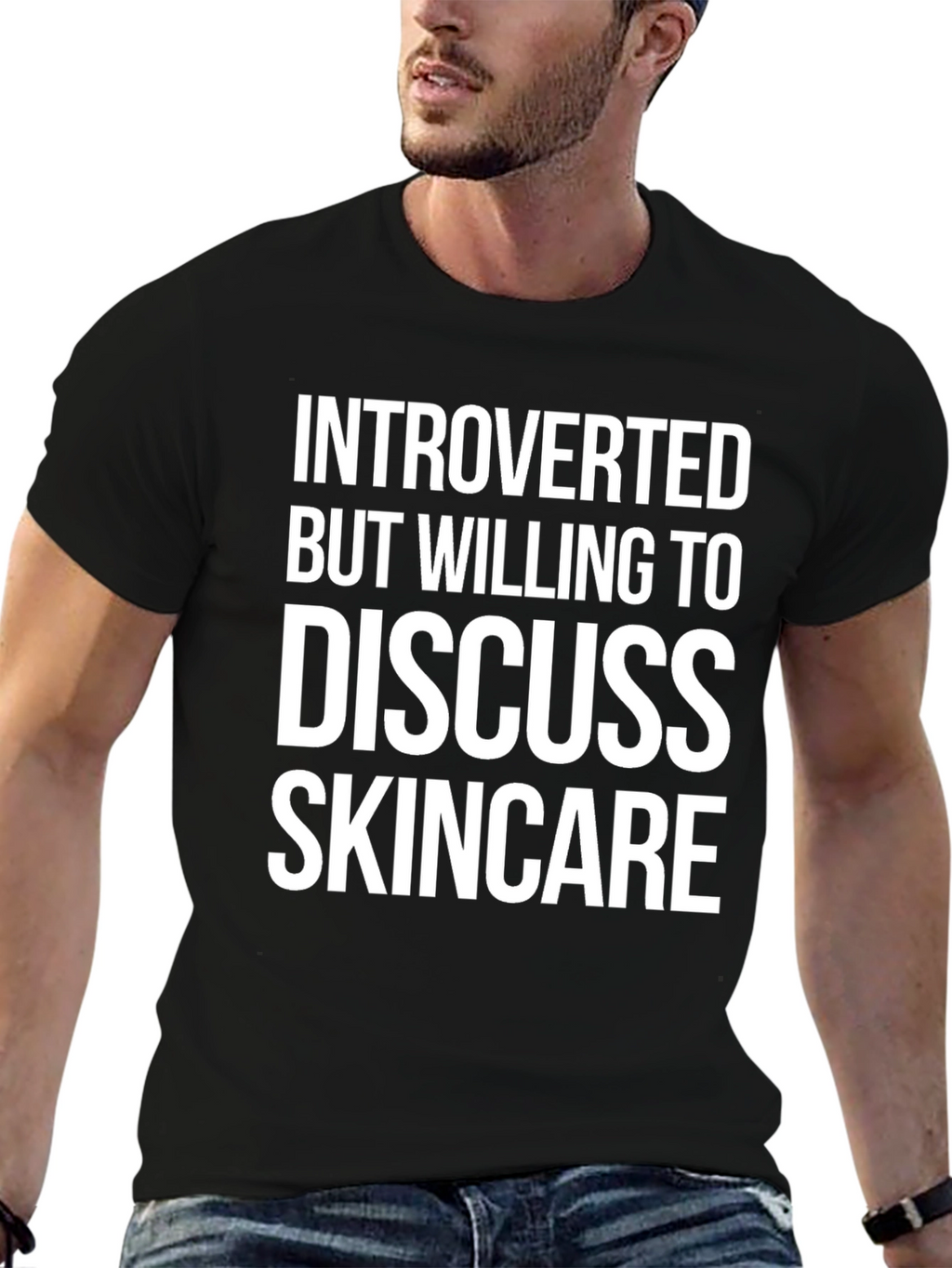 Introverted Skincare T-Shirt - Black Cotton Tee