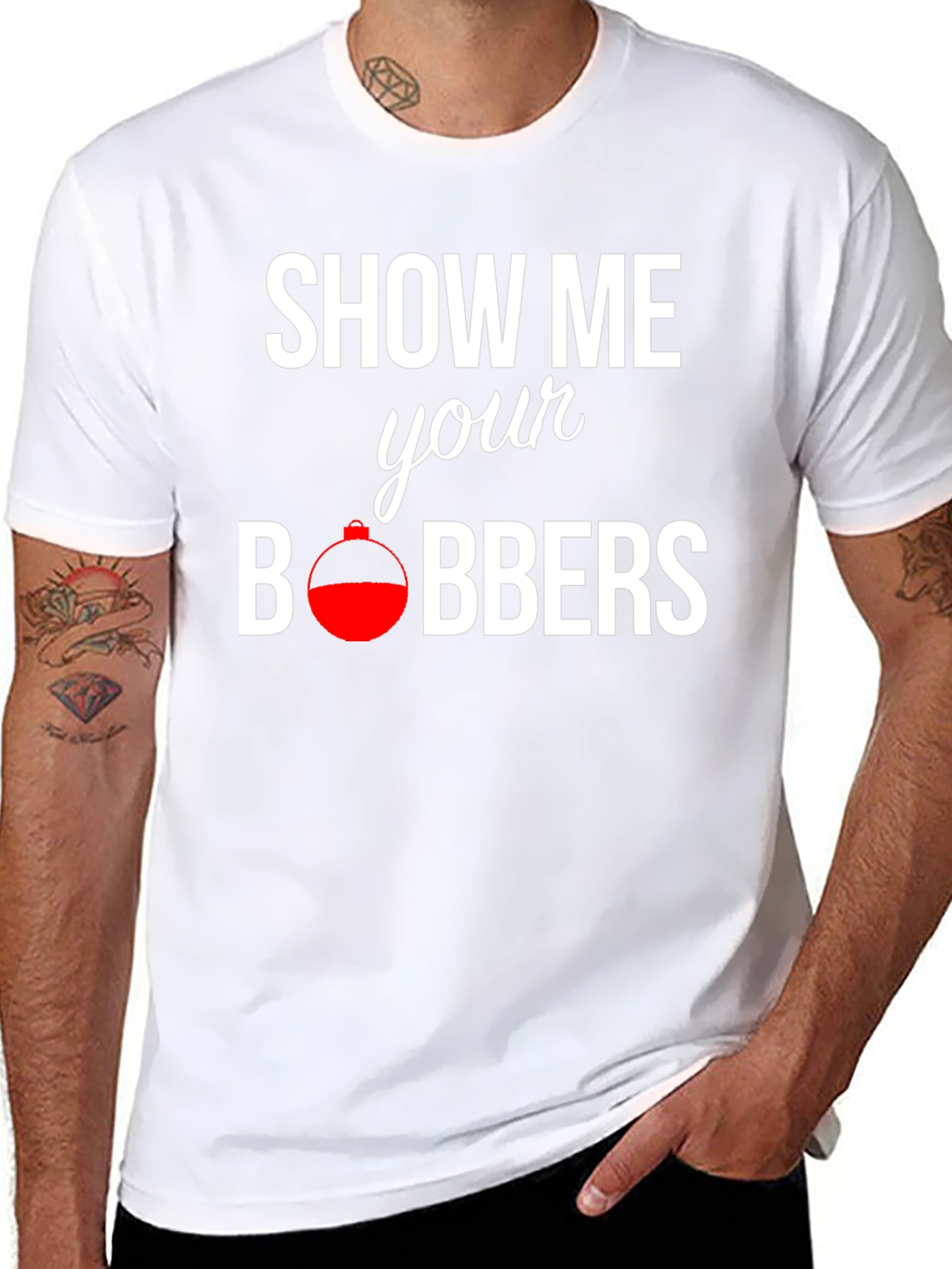 Show Me Your Bobbers Fishing T-Shirt - Black