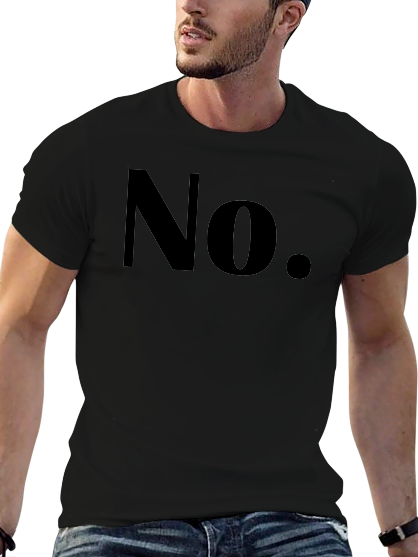 Mens No Graphic T-Shirt - Bold & Casual