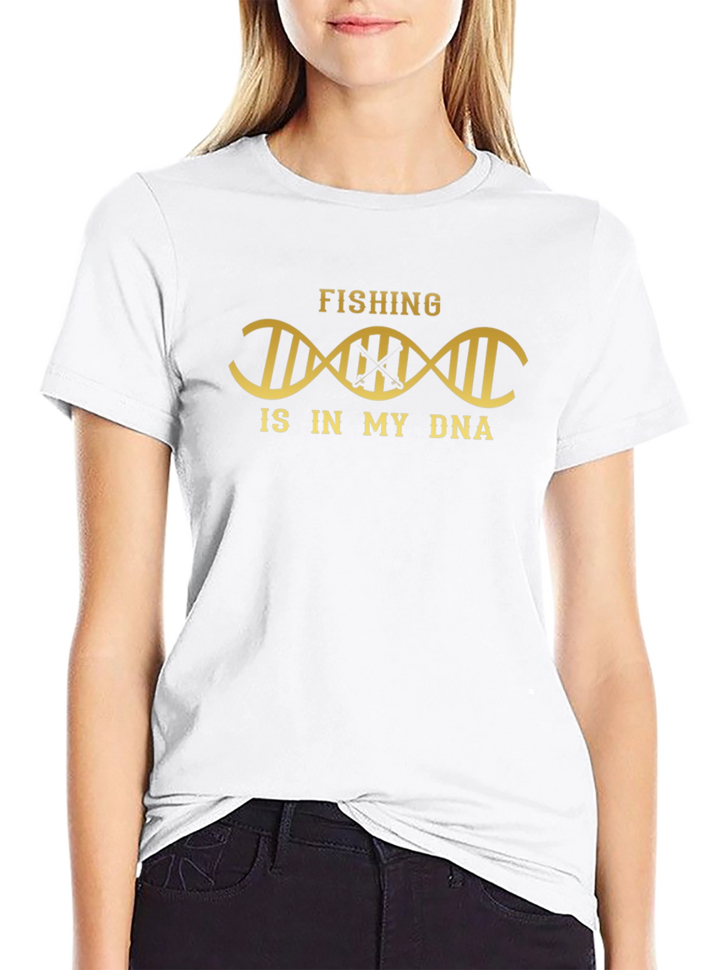 Fishing is in My DNA Black Graphic Tee