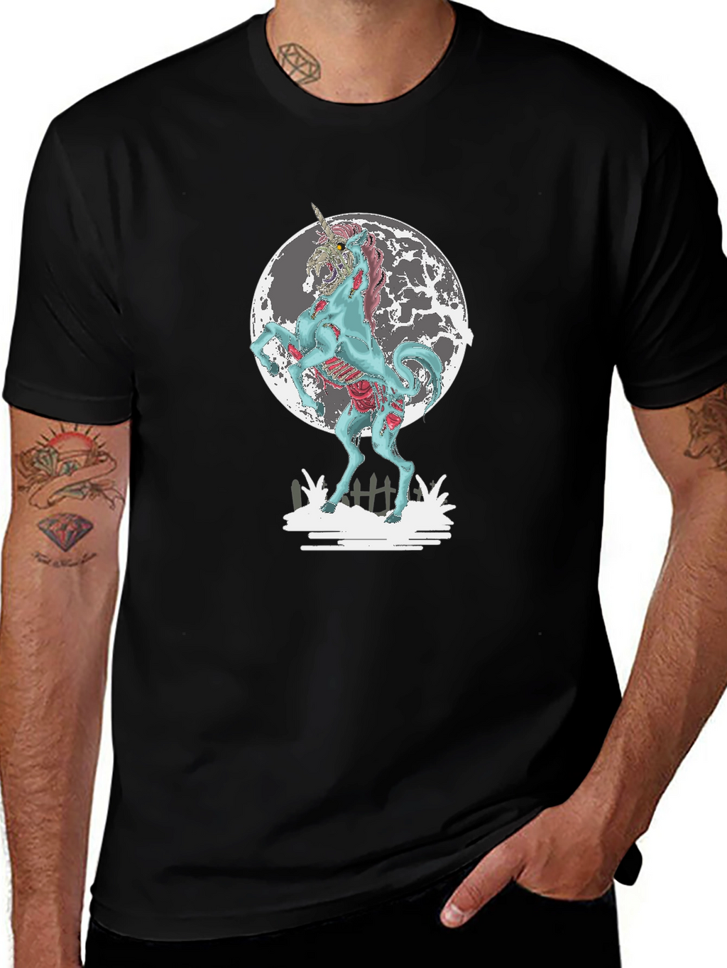 Zombie Unicorn Graphic T-Shirt