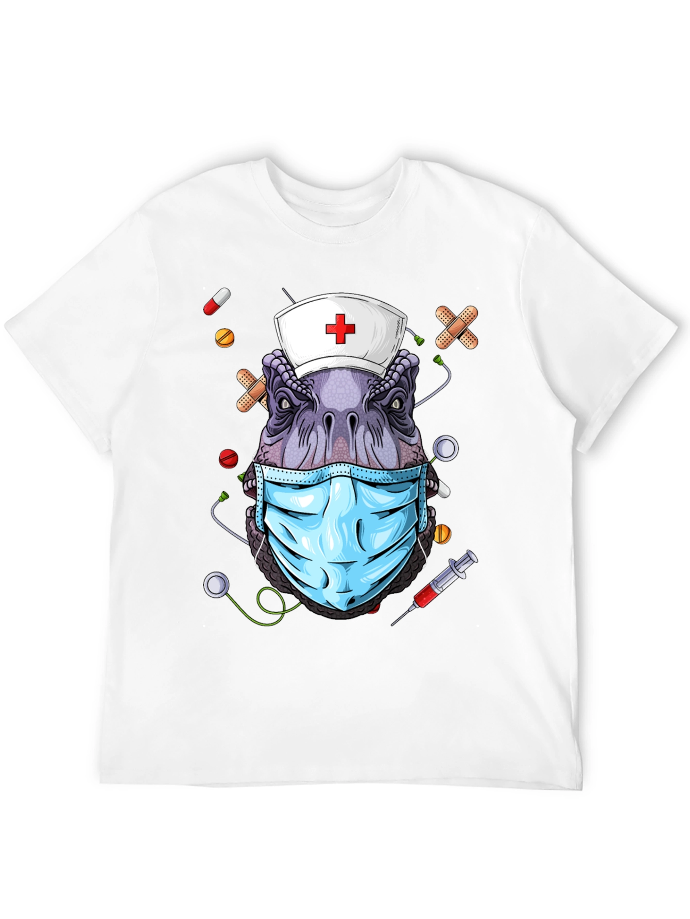 Dinosaur Nurse T-Shirt - Funny Dino Medical Tee