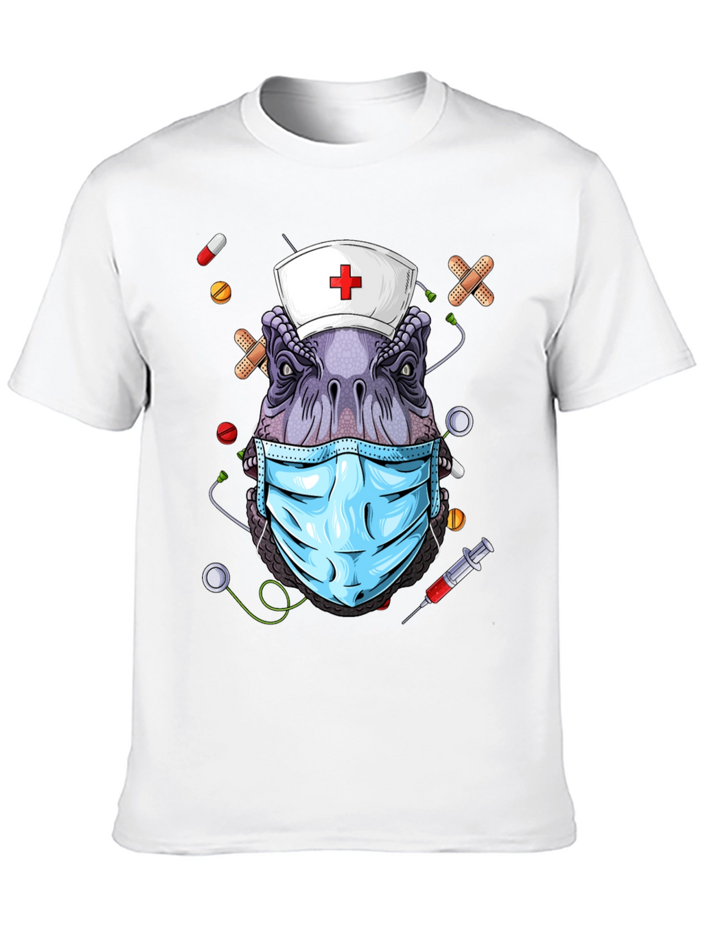Dinosaur Nurse T-Shirt - Funny Dino Medical Tee