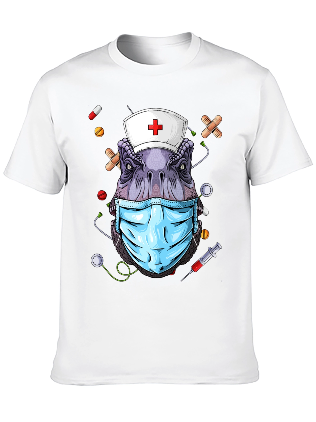 Dinosaur Nurse T-Shirt - Funny Dino Medical Tee