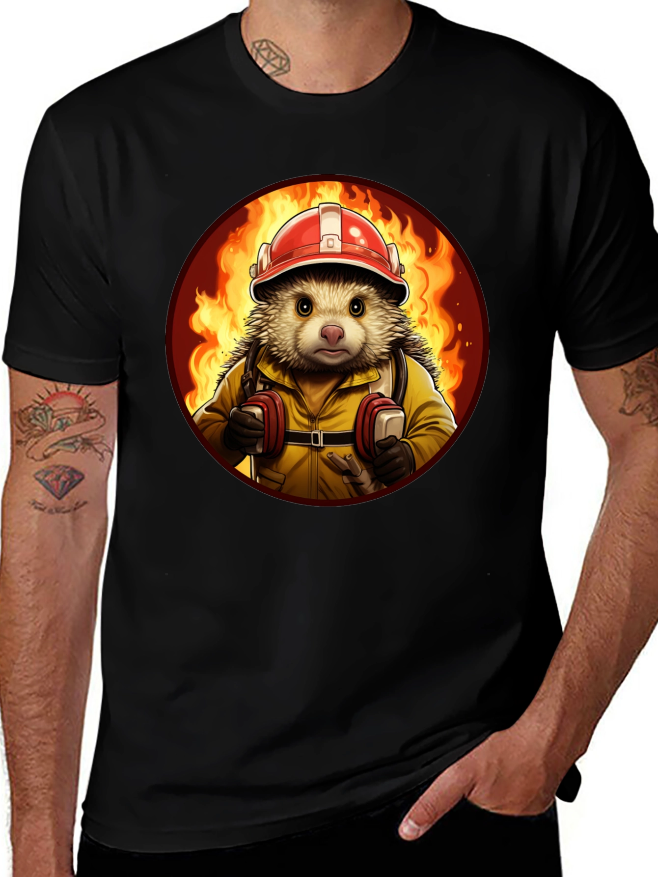 Firefighter Hedgehog T-Shirt