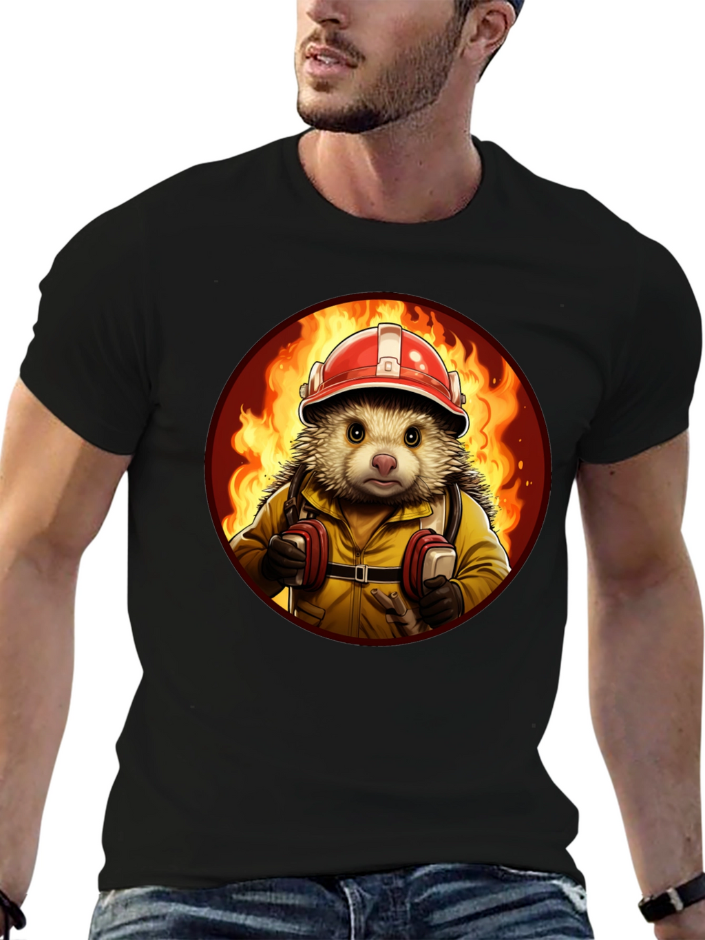 Firefighter Hedgehog T-Shirt