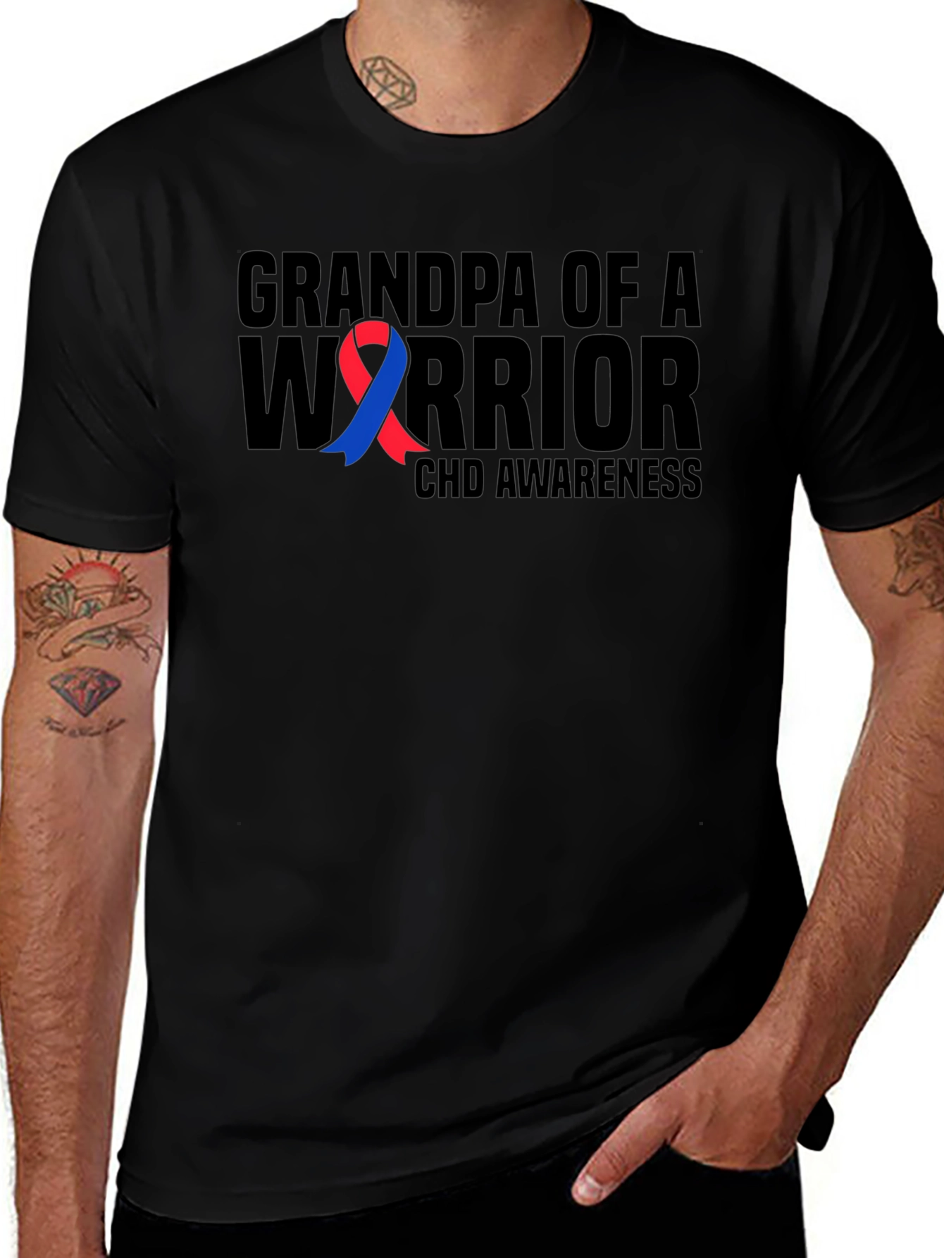 Grandpa of a Warrior CHD Awareness T-Shirt
