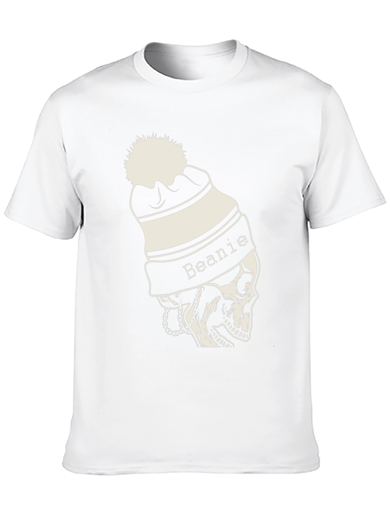 Skull Beanie T-Shirt - Edgy Graphic Tee