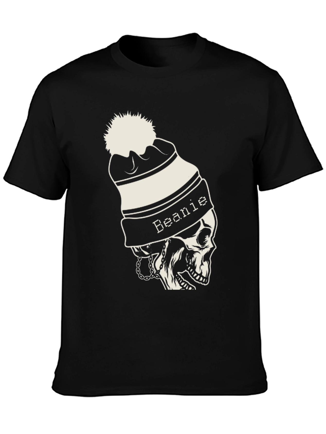 Skull Beanie T-Shirt - Edgy Graphic Tee