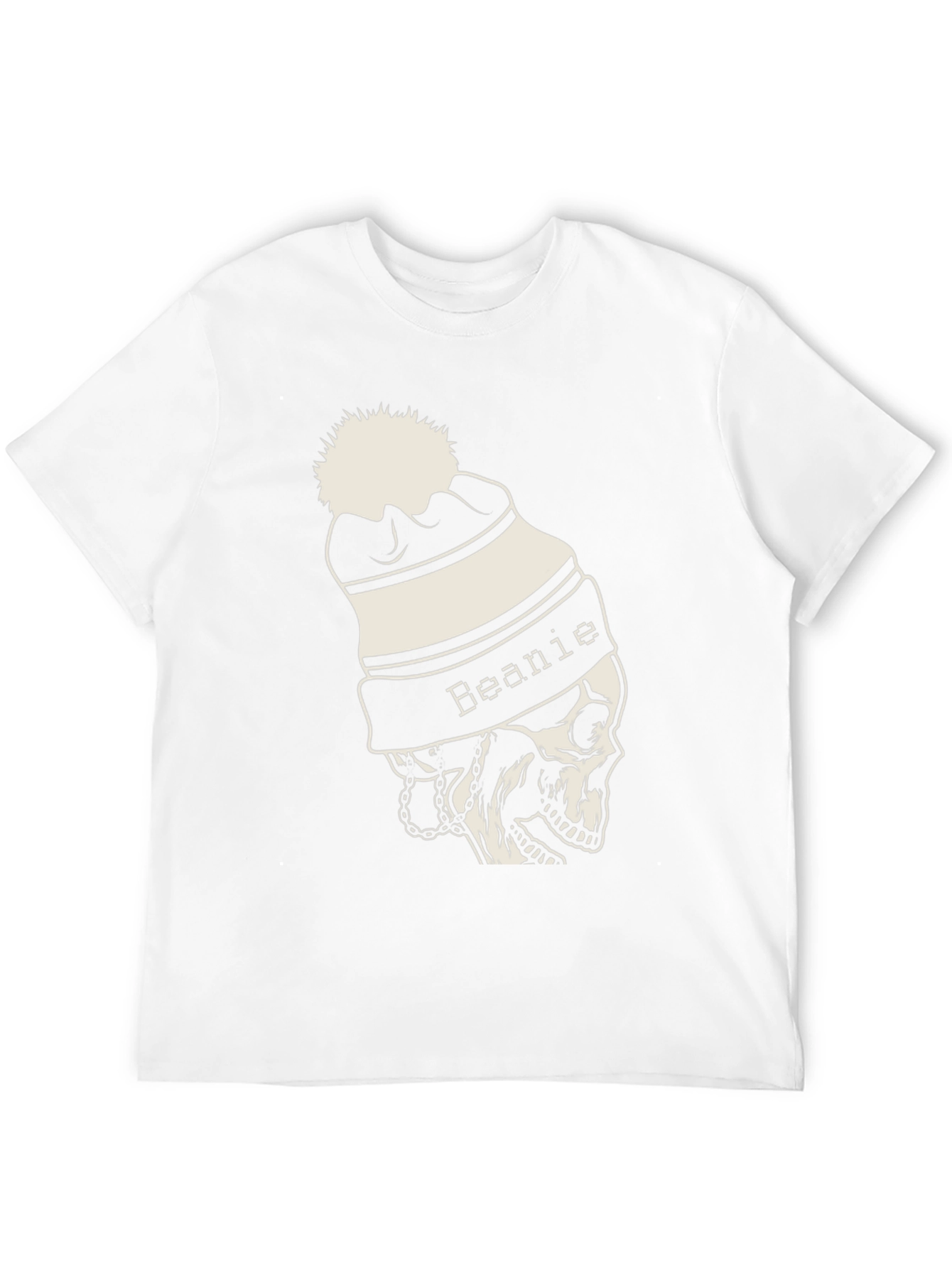 Skull Beanie T-Shirt - Edgy Graphic Tee
