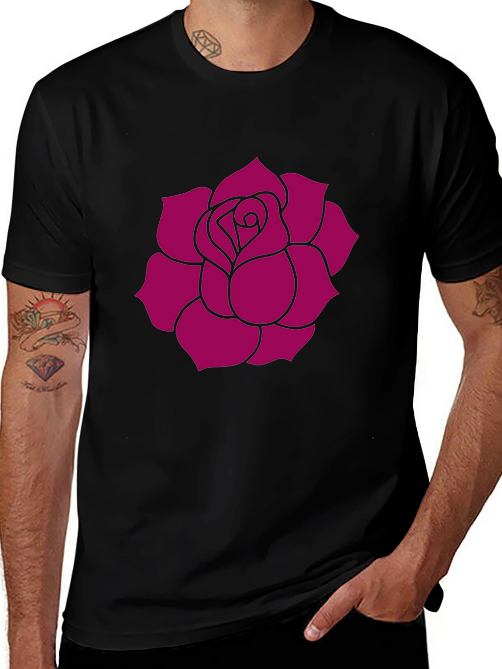 Black Rose Graphic Tee - Stylish Casual Wear