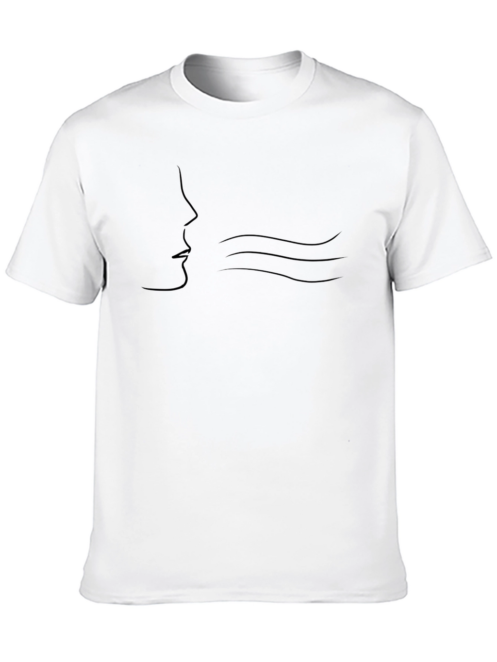 Minimalist Face & Wind Black T-Shirt