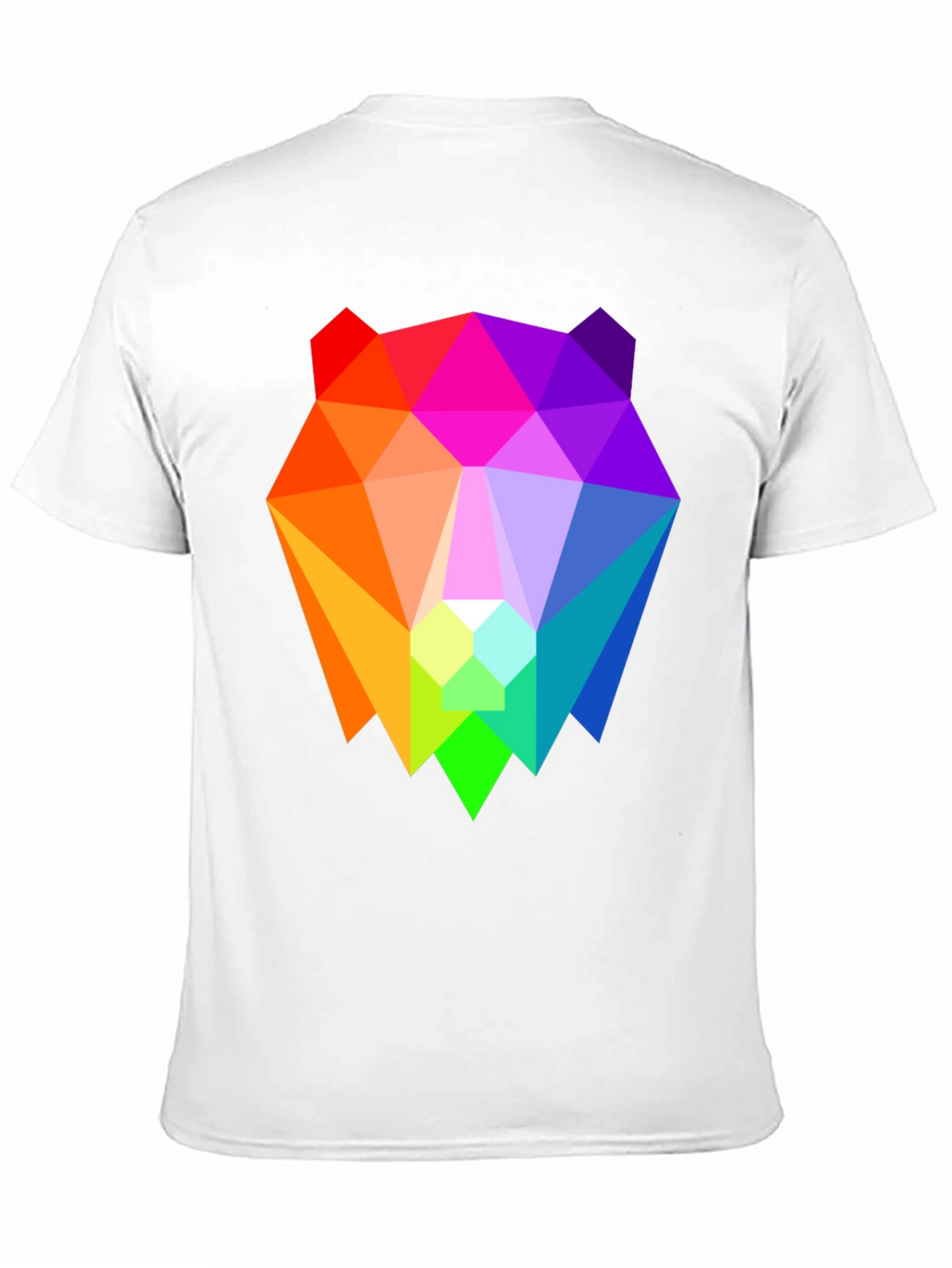 Geometric Bear Graphic Tee - Black