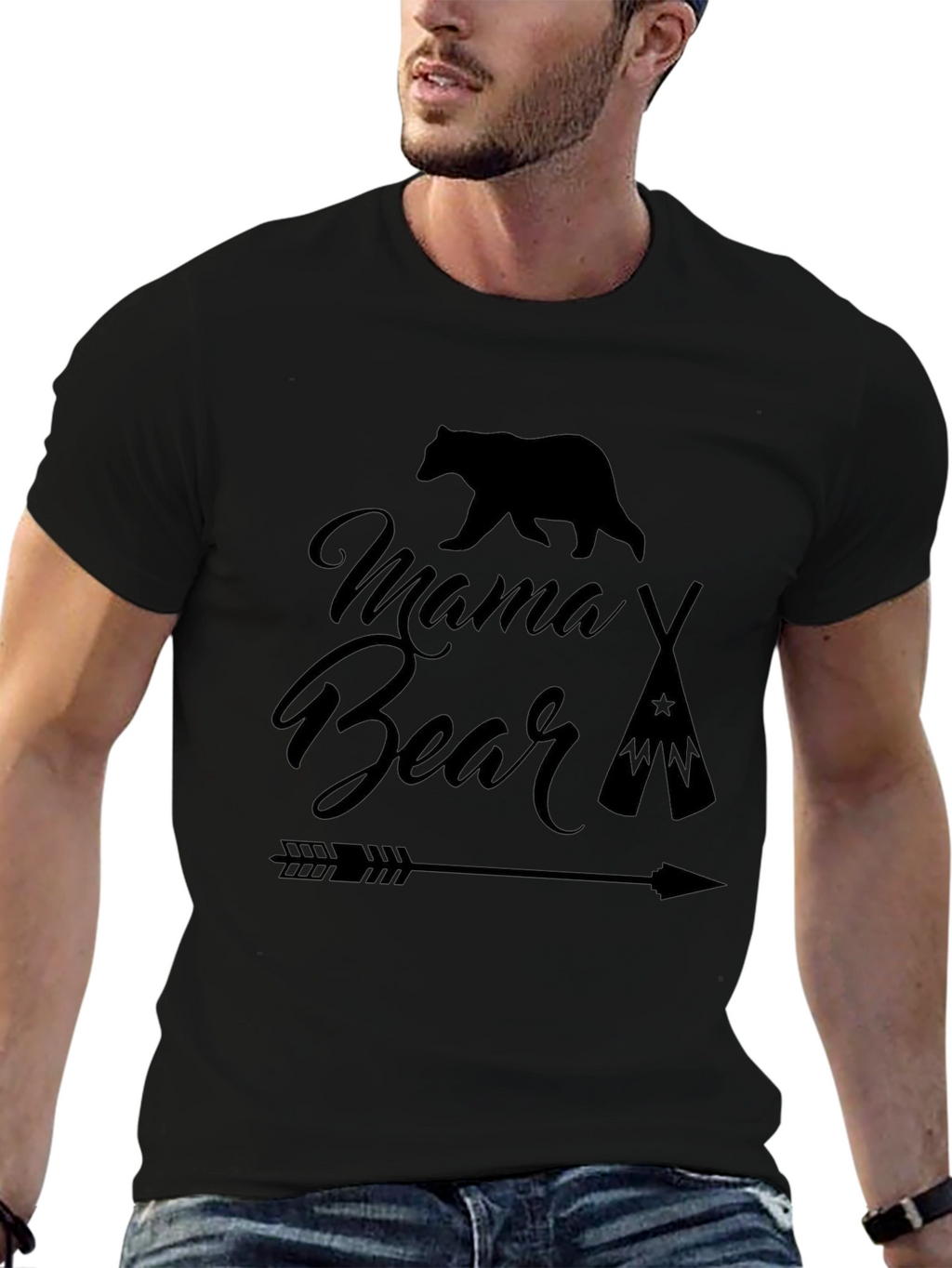 Mama Bear T-Shirt - Black Graphic Tee