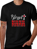 Blessed Nana Plaid Graphic T-Shirt