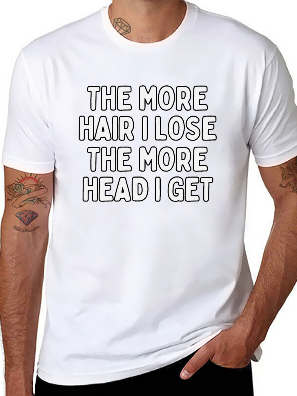 Funny Bald Humor Graphic T-Shirt