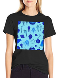 Jellyfish Print Tee - Stylish Black Cotton Blend T-Shirt
