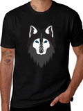 Cool Wolf Graphic T-Shirt - Mens Black Tee