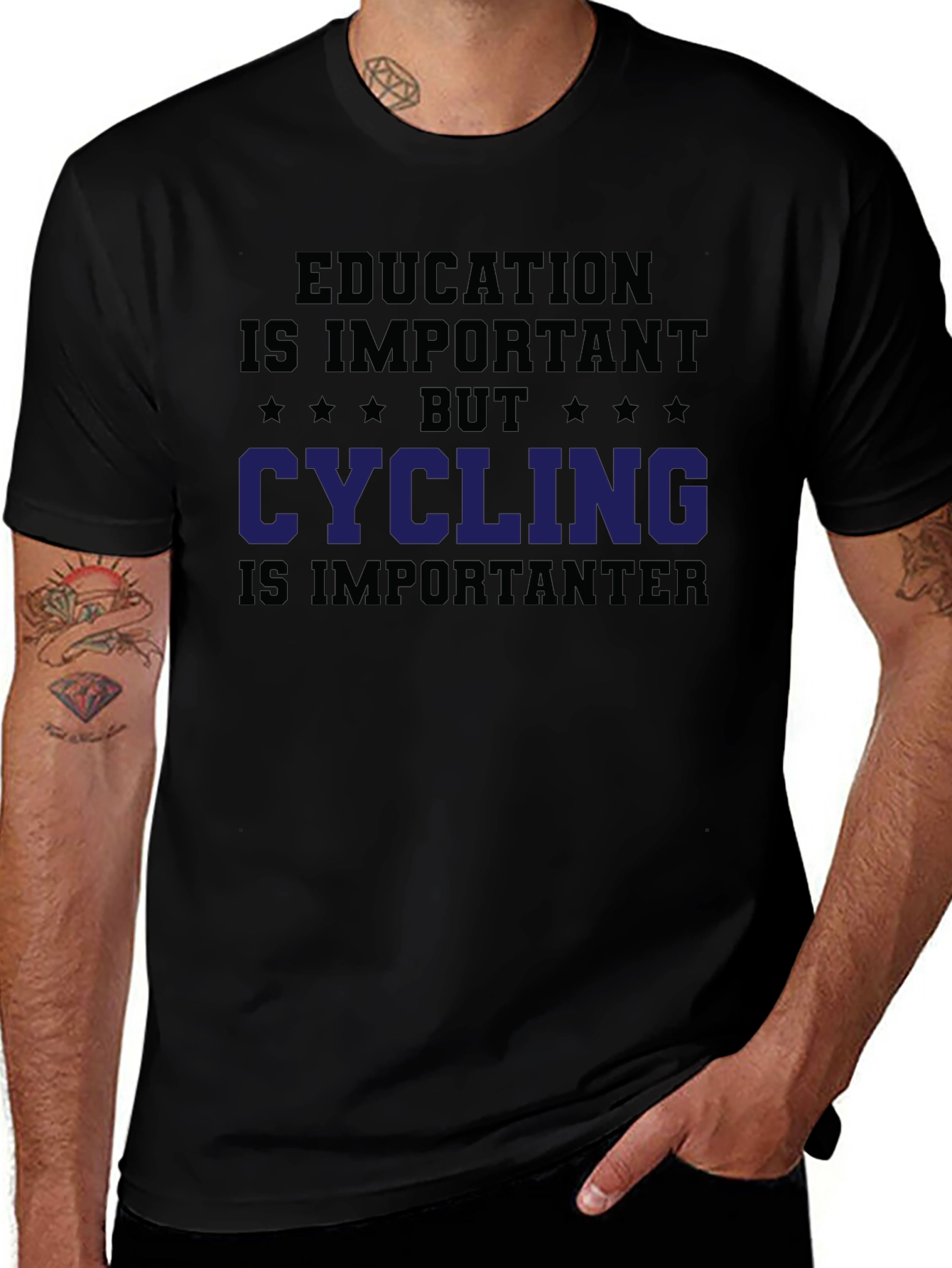 Funny Cycling T-Shirt Education is Important Biking Tee