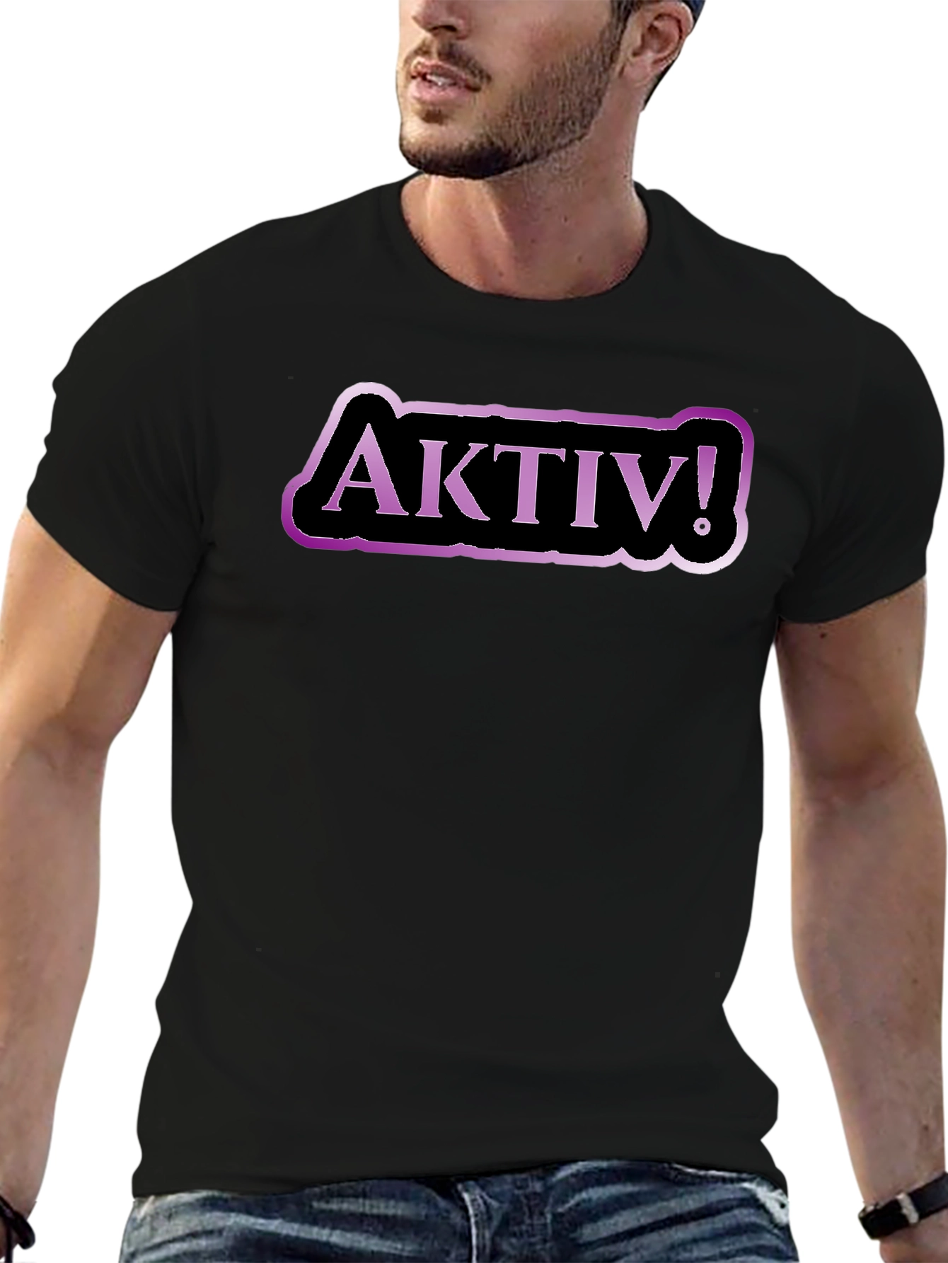 Aktiv! Graphic Tee - Black Cotton T-Shirt