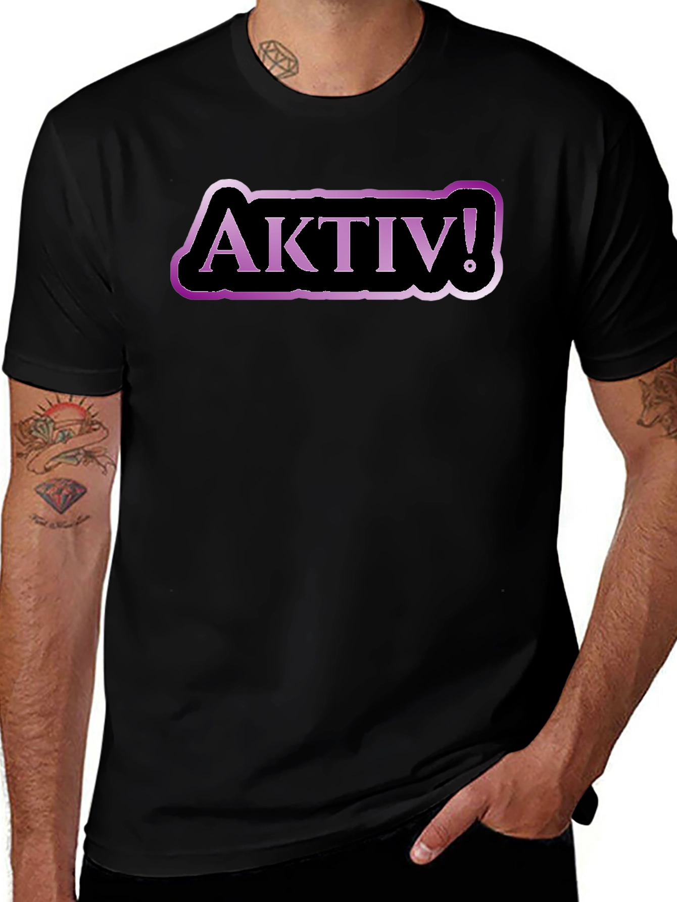 Aktiv! Graphic Tee - Black Cotton T-Shirt