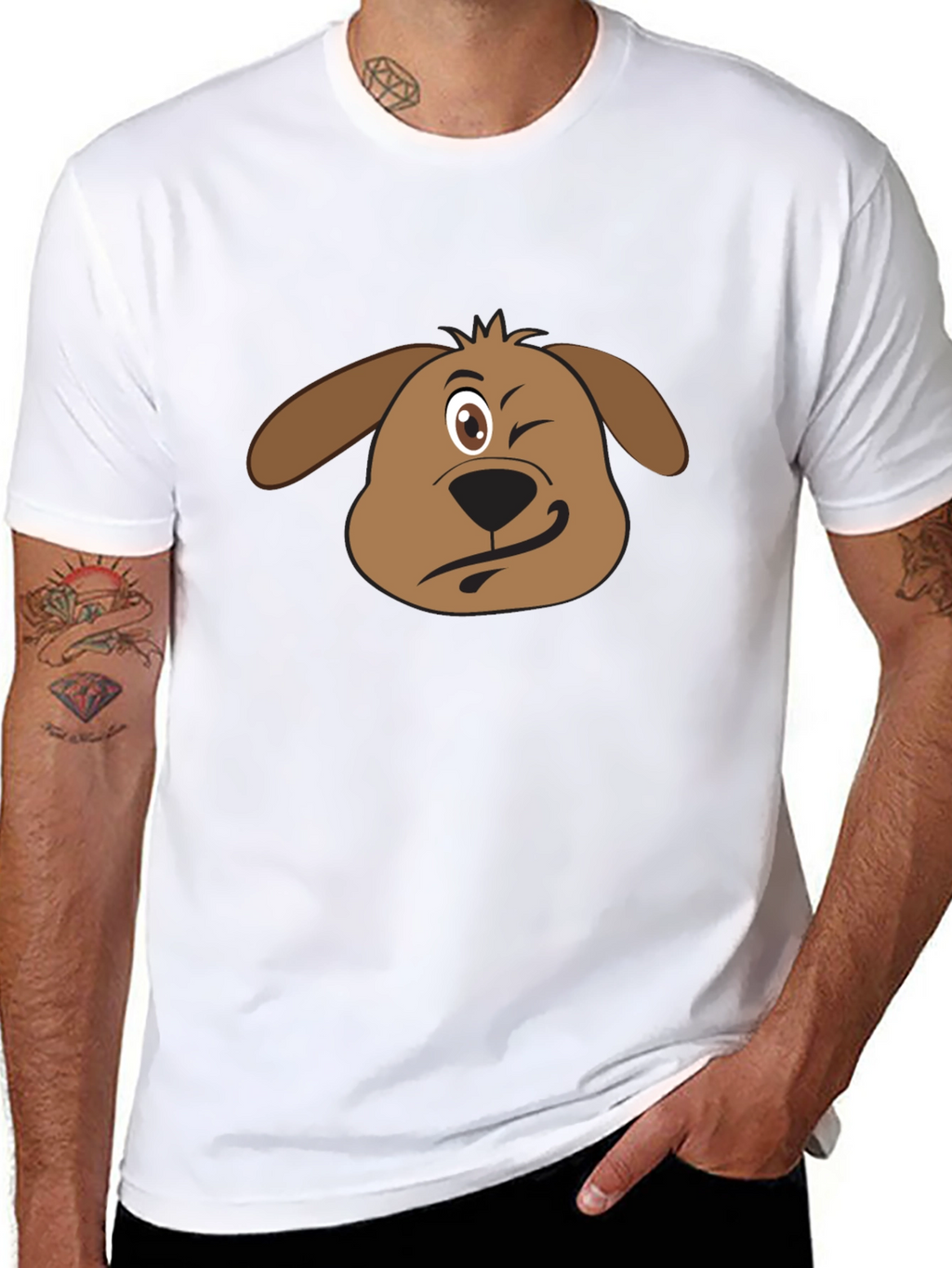 Funny Dog Winking T-Shirt - Cute Graphic Tee