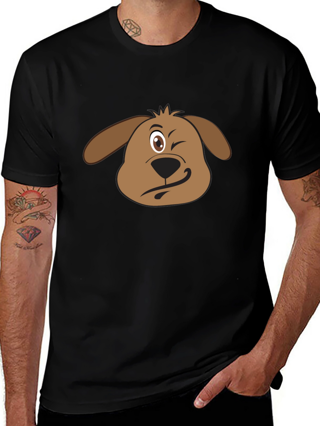 Funny Dog Winking T-Shirt - Cute Graphic Tee