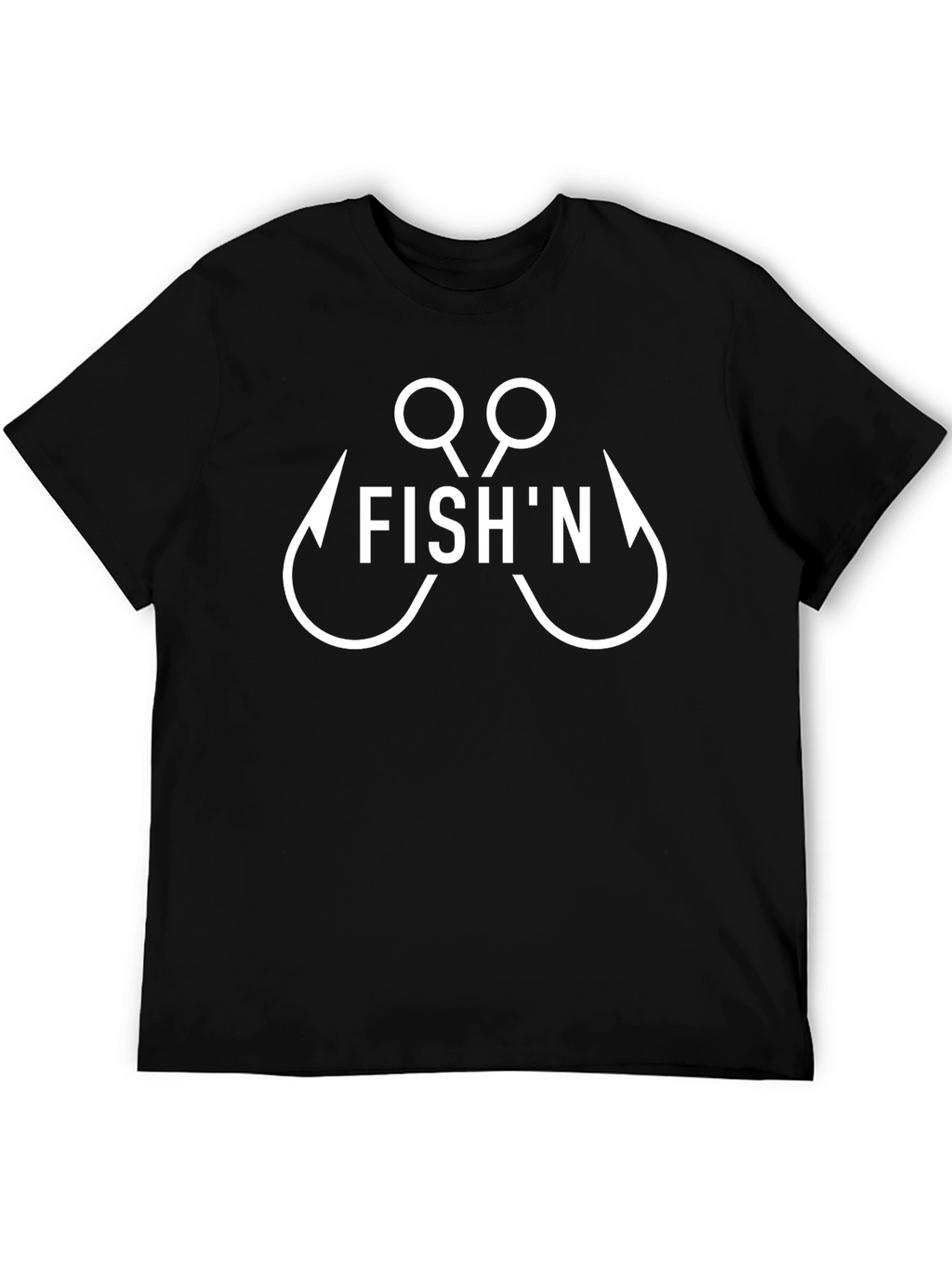 Fishn T-Shirt - Black Short Sleeve Graphic Tee