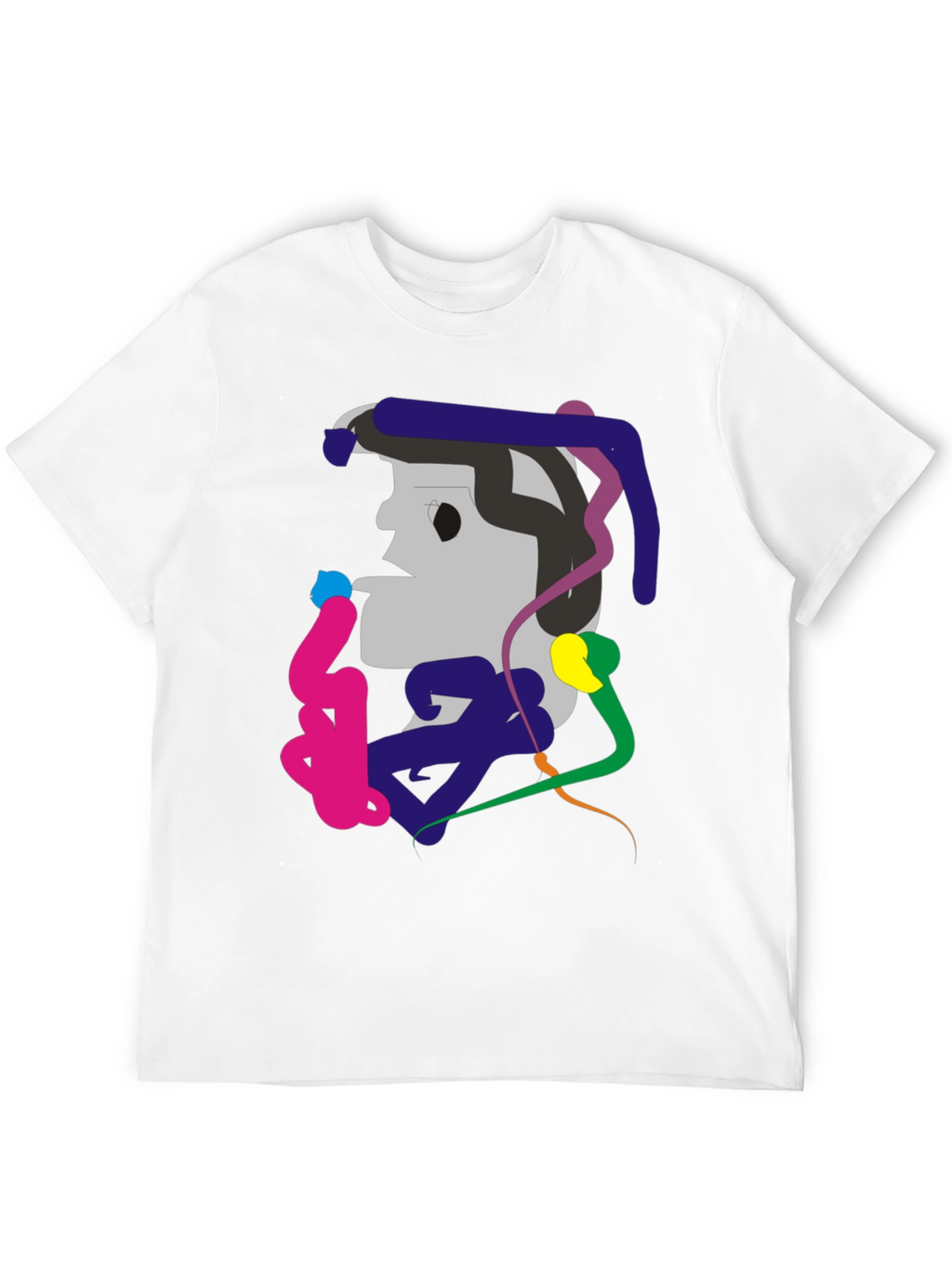 Abstract Graphic Print Black Tee