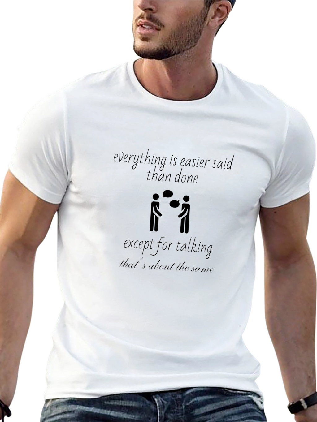 Everything Easier Said Black Graphic Tee