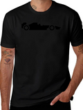 Black Racing Car T-Shirt - Silhouette Design