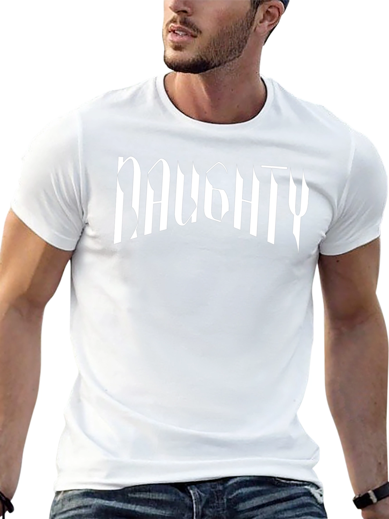 Naughty Graphic Print Tee - Edgy Style