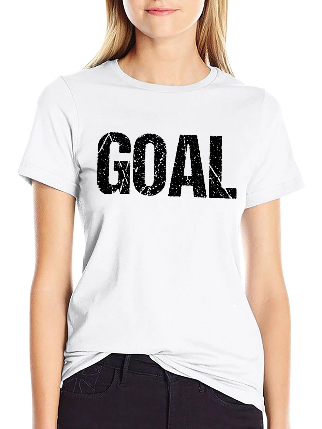 Mens Black GOAL Graphic Tee - Casual Style