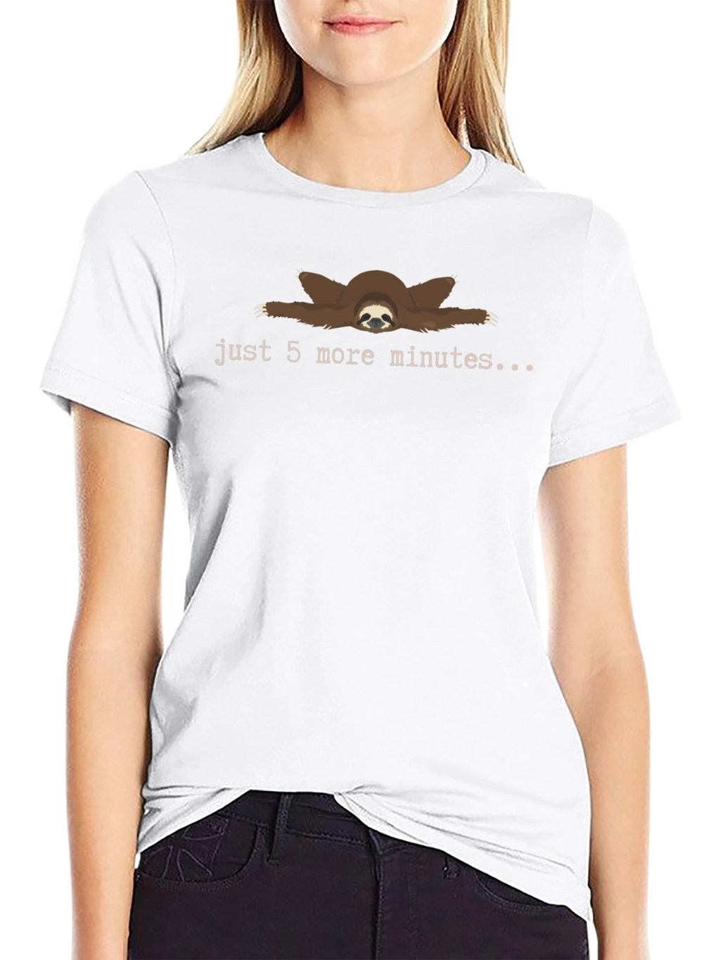 Just 5 More Minutes Sloth Graphic T-Shirt