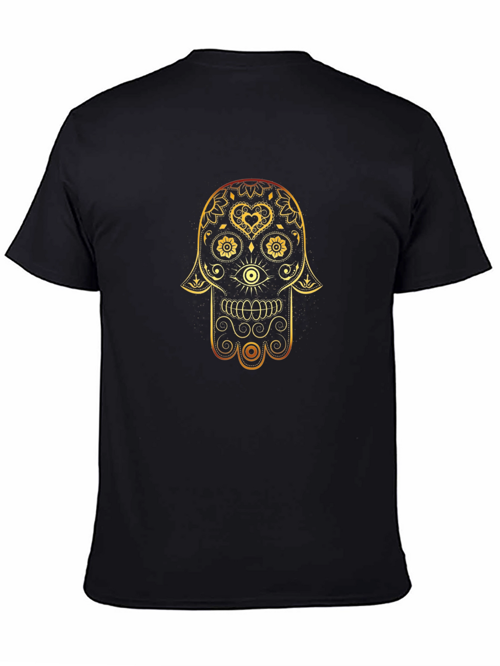 Golden Hamsa Hand Graphic Tee - Stylish Lucky Charm