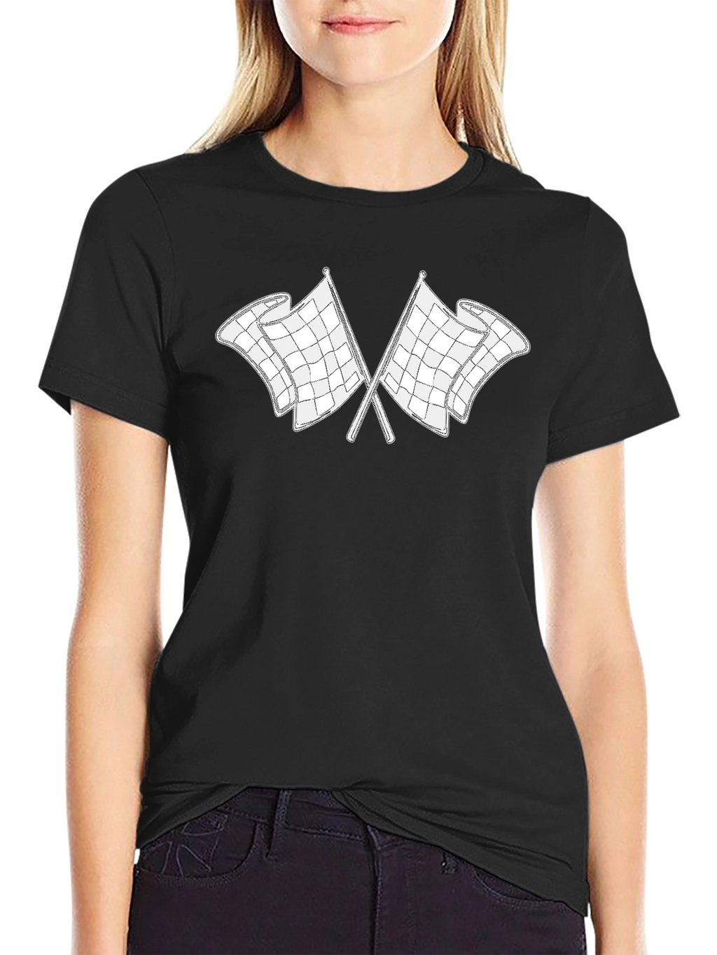 Checkered Flag Graphic T-Shirt - Race Day Ready
