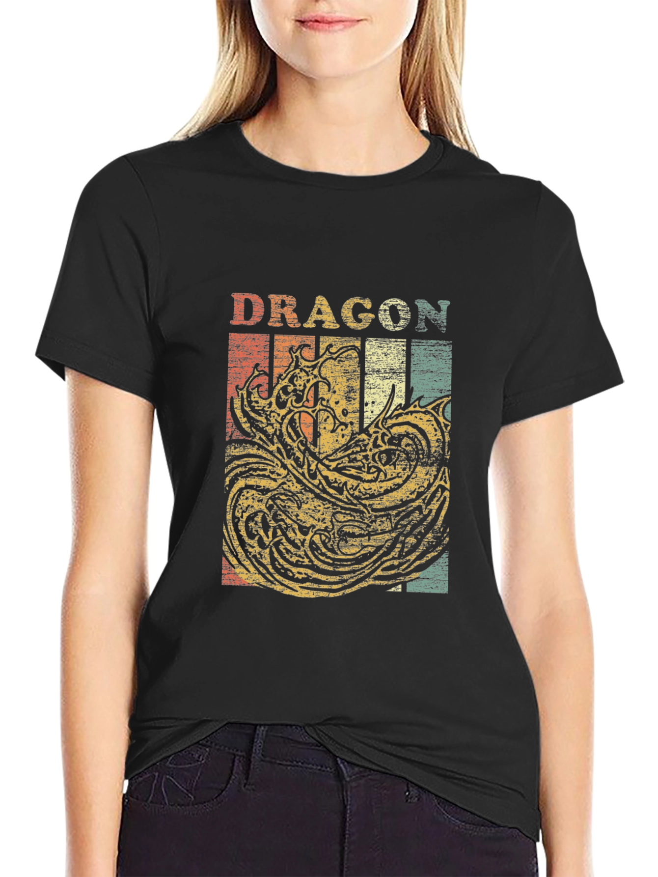 Vintage Dragon Graphic T-Shirt - Retro Style Tee