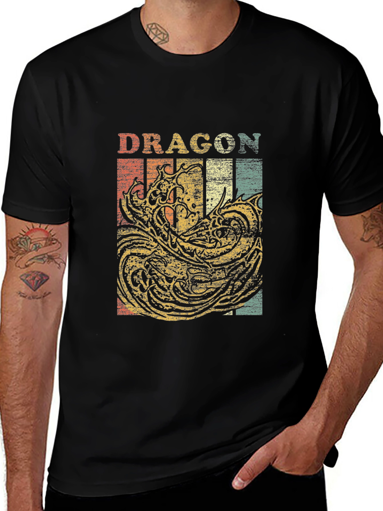 Vintage Dragon Graphic T-Shirt - Retro Style Tee
