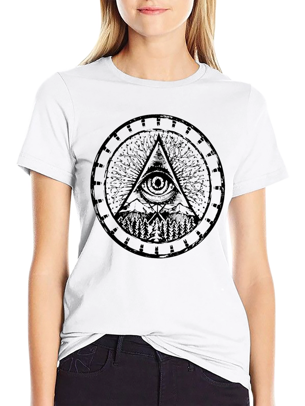 All Seeing Eye Pyramid Graphic T-Shirt