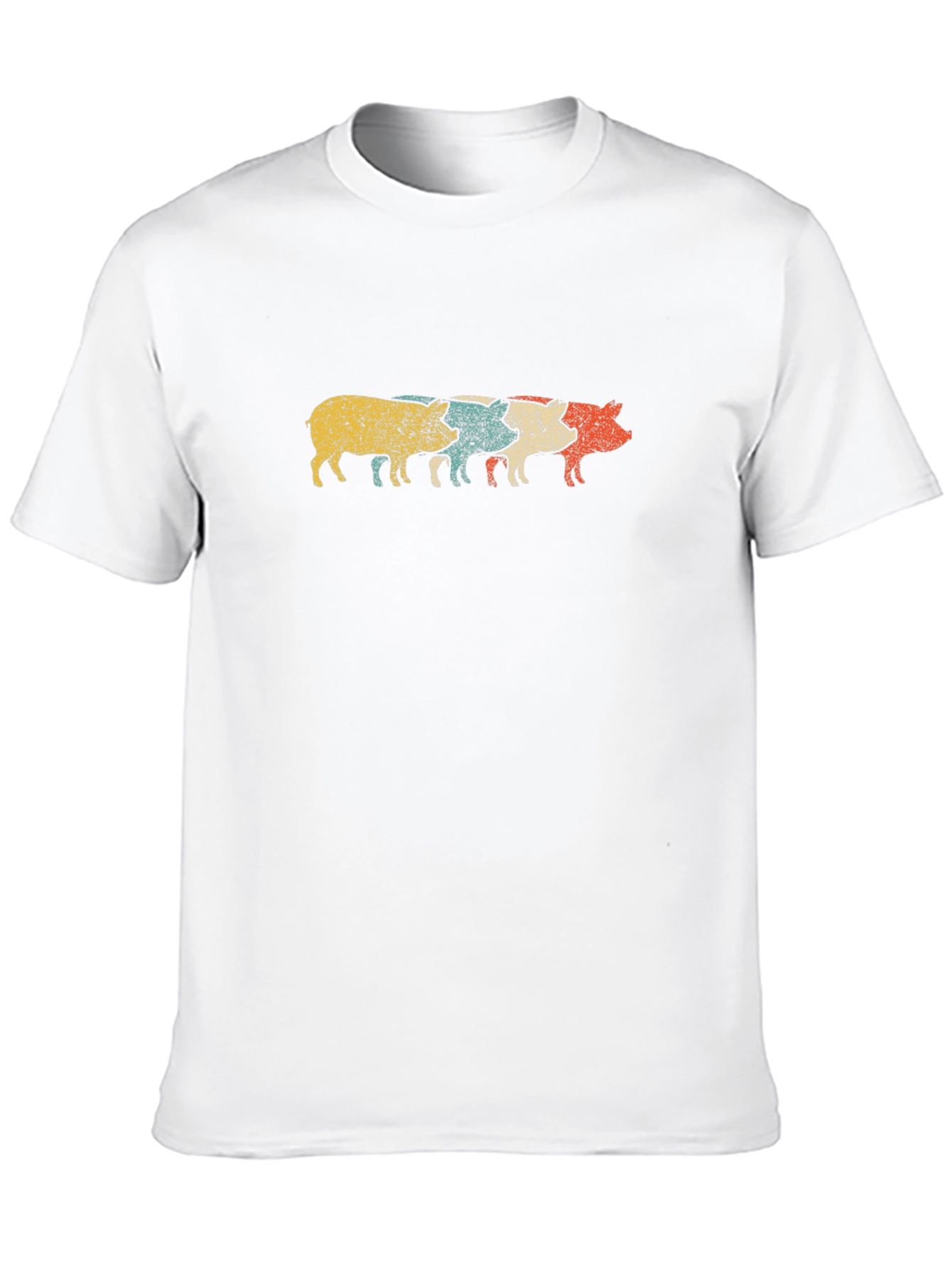 Retro Pig Parade Black T-Shirt