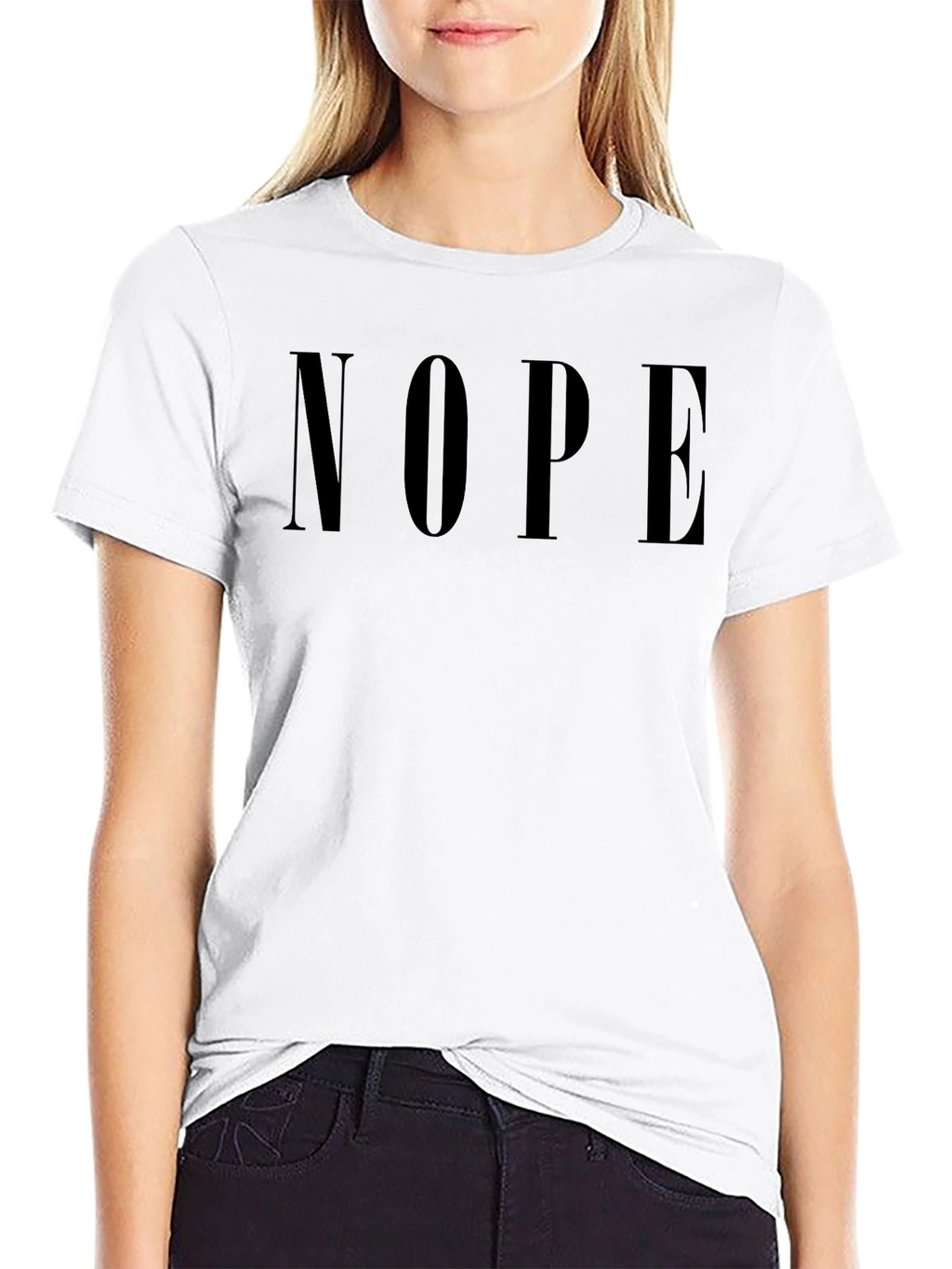 Nope Graphic Print Mens Black T-Shirt