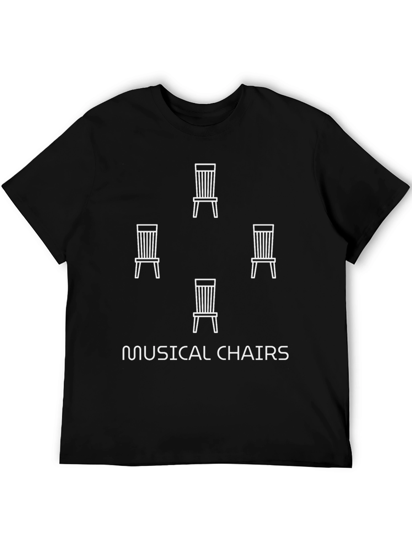 Musical Chairs Graphic Tee - Quirky Cotton T-Shirt