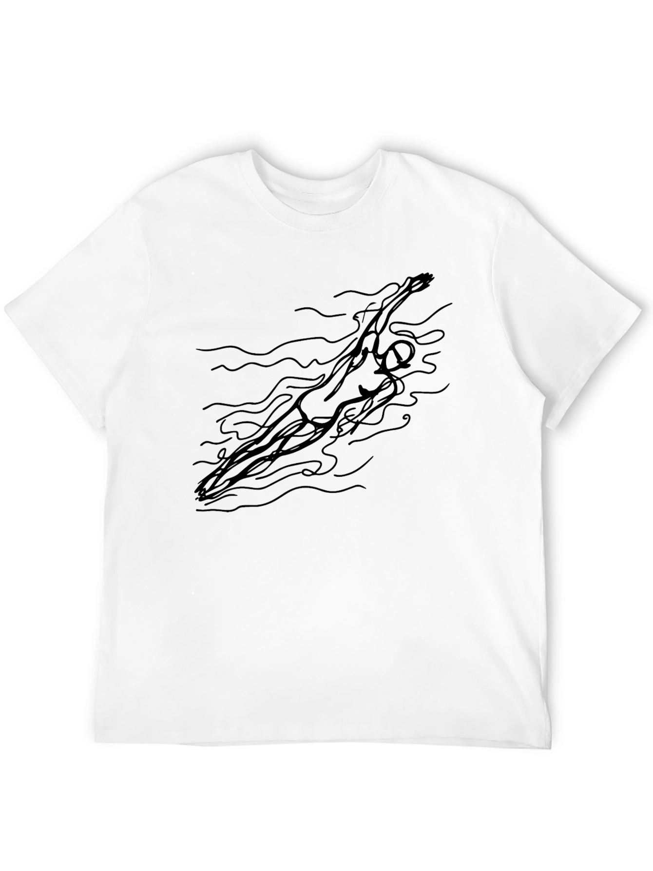 Swimmer Graphic Tee - Artistic Minimalist Design