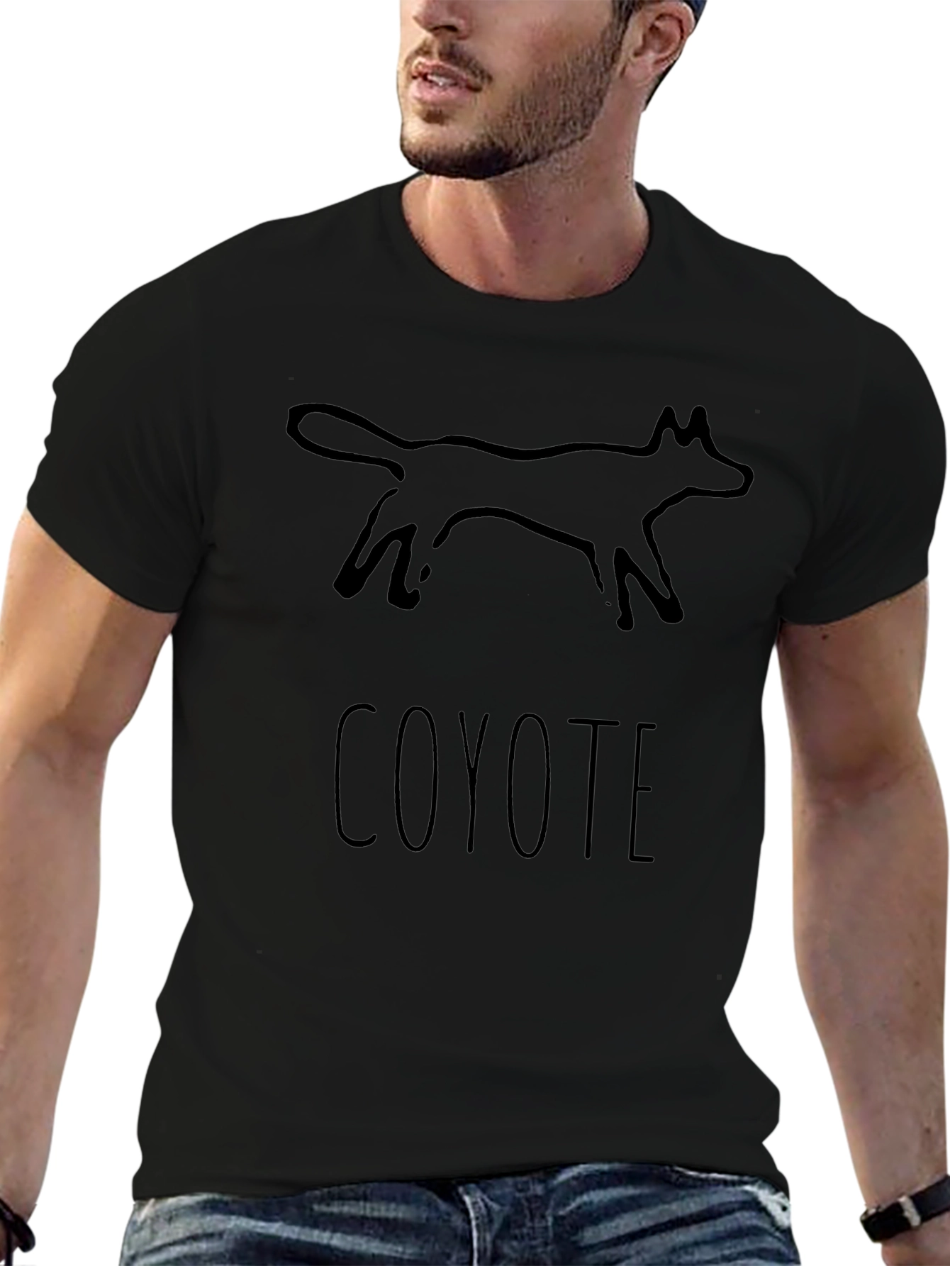 Coyote Graphic Tee - Native American Style Print